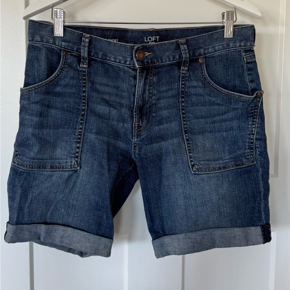 LOFT Dark Blue Denim Jean Shorts
